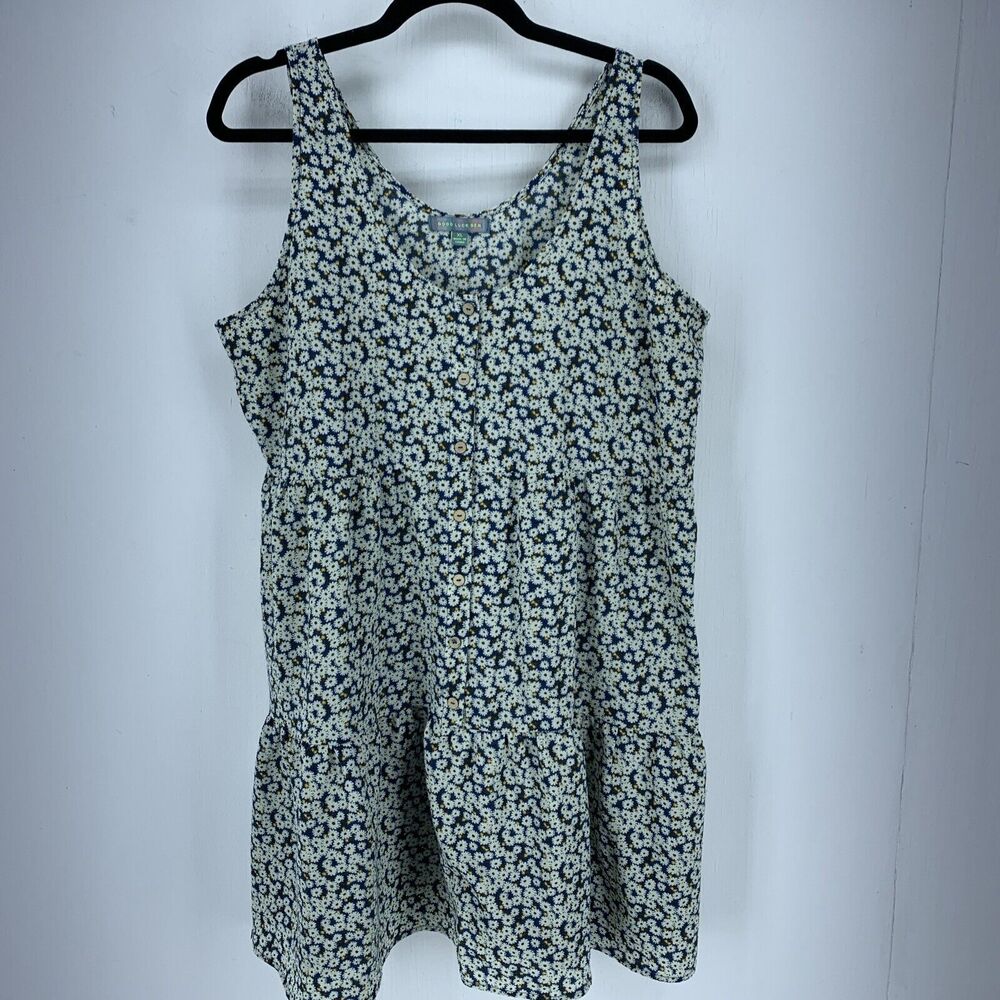 Good Luck‎ Gem Womens XL Babydoll Dress Ditsy Floral Boho Cottagecore Tiered